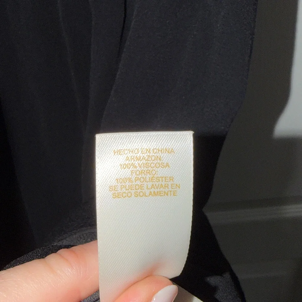 Kate Spade New York black V-neck flutter sleeve smocked waist crepe midi dress 0 - Picture 5 of 5